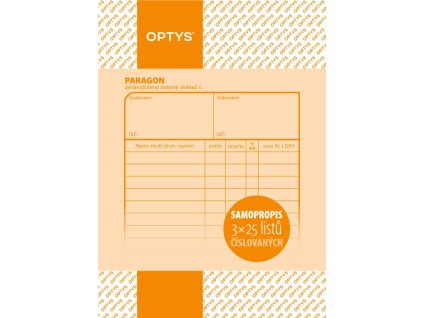 Paragon, A6, 3×25 listů, číslovaný, Samopropis  Katalogové číslo: 110016   EAN: 8590384109601