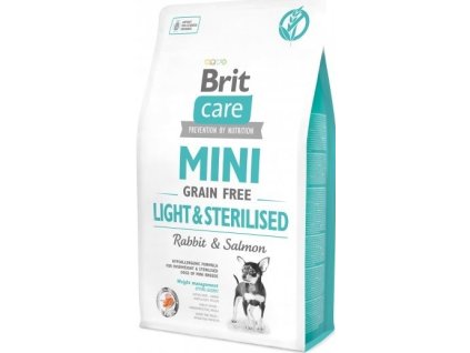 Brit Care MINI Grain Free Light & Sterilised Rabbit & Salmon 2kg