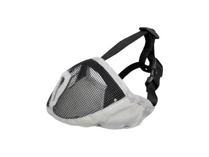 Náhubek pro krátkonosá plemena, polyester S-M 24 cm šedý