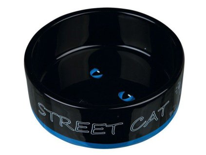 Keramická miska STREET CAT černá s očima 0,3 l/12cm -