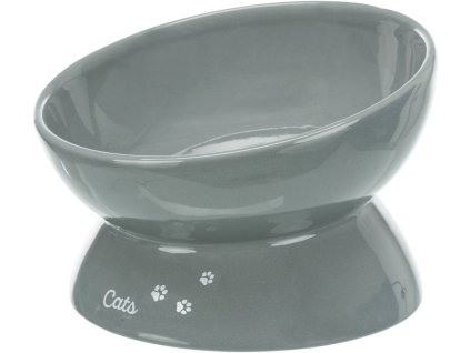 Ergonomická keramická miska XXL, vyvýšená, 0,35l,průměr 17cm, šedá