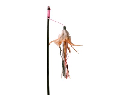 Udice s koženým střapcem a peřím 50 cm