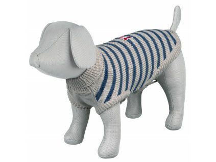 Svetr MILTON proužkovaný šedo/modrý