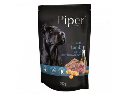 PIPER s jehněčím, mrkví a rýží, kapsička pro psy 500g