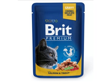 Brit Premium Cat Pouches s lososem a pstruhem 100g