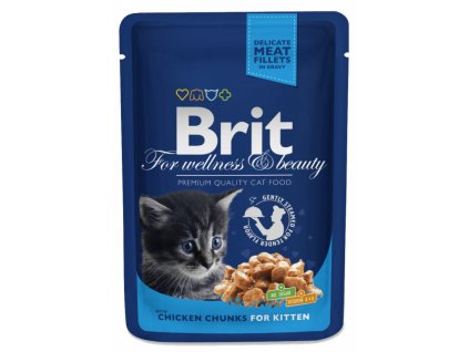 Brit premium cat pouches kuřecí kousky pro koťata 100g