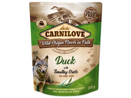 Kapsička CARNILOVE Dog Paté Duck with Timothy Grass (300g)