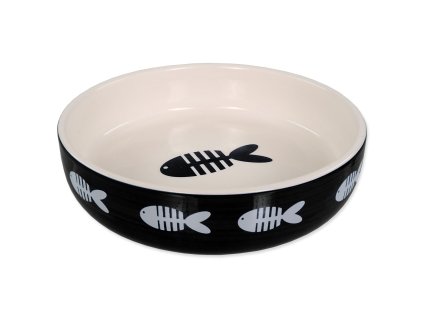 Miska MAGIC CAT keramická potisk ryba černá 13 cm (0,26l)