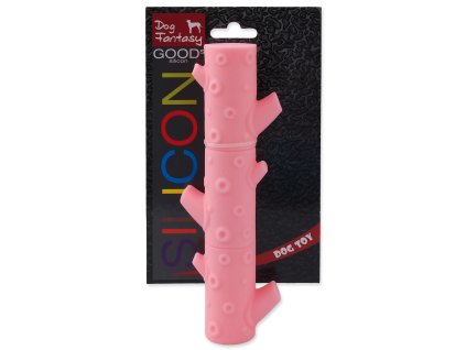 Hračka DOG FANTASY silikonová větev růžová 21 cm