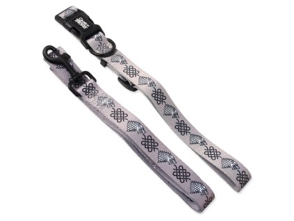 Obojek s vodítkem GOT Stark stříbrný