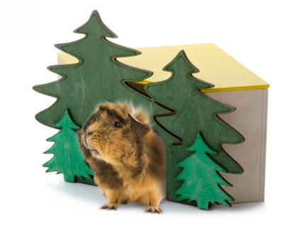 Domek pro morčata les rohový,