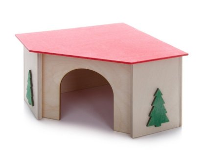 Dřevěný rohový domek pro křečky