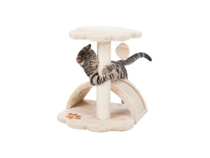 Škrábadlo pro kočky VITORIA 50cm prolézací kruh + válec s odpočívadlem - béžové