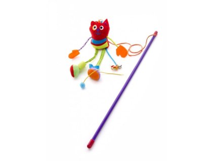 Plyšová kočka na prutě