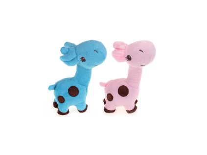 Pískací plyšová hračka – žirafa s puntíky