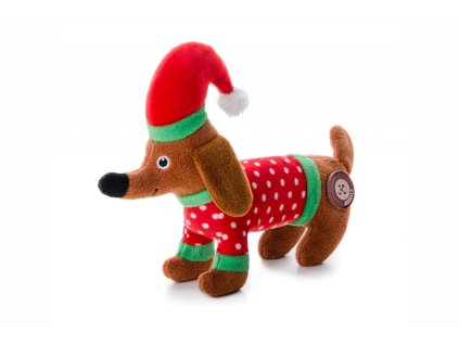 Plyšová hračka pro psa jezevčík pískací 17 cm