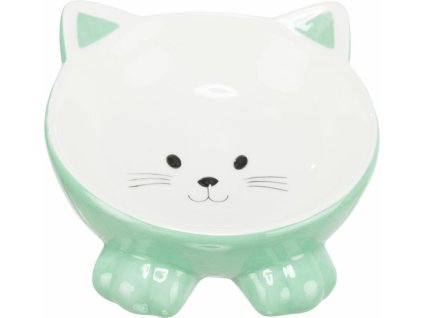 Keramická miska ergonomická 0.15 l/ø 14 cm, vyvýšená tvar kočka