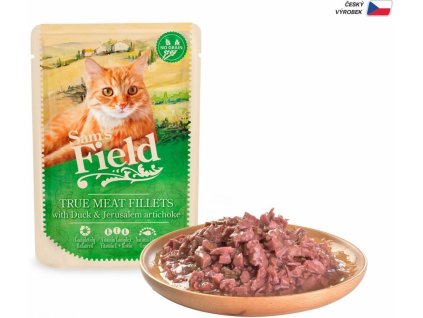 Sams Field True Meat Fillets with Duck & Jerusalem Artichoke, kapsička pro kočky 85 g