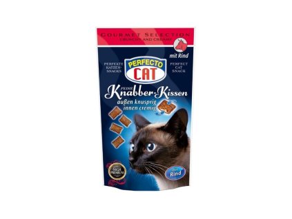Perfecto Cat plněné polštářky s hovězím 50g