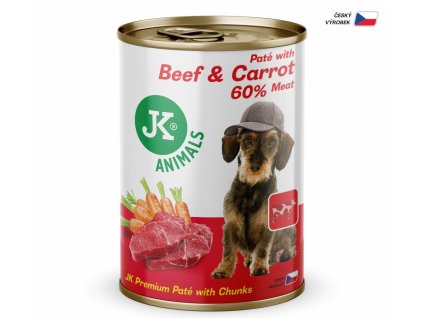 Beef & Carrot, Premium Paté with Chunks, prémiová masová konzerva pro psy