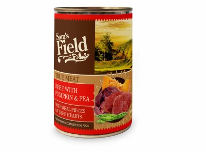 Sam's Field True Beef Meat with Pumpkin & Pea, superprémiová konzerva, 400 g