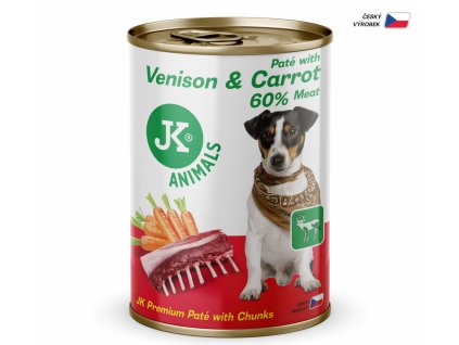 Venison & Carrot, Premium Paté with Chunks, prémiová masová konzerva pro psy