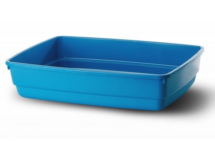 Otevřená toaleta pro kočky MPS W.Cat, 53×38×12,5 cm, tyrkysová, prostorné plastové WC pro kočky bez rámu