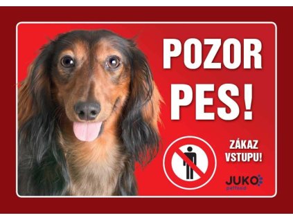 Cedule na vrata Jezevčík dlouhosrstý hnědý