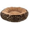 SOFT Edition kulaté lůžko LEO s okrajem, ø 50 cm, hnědá/leopardí