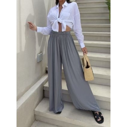 pantalon large fluide 100 viscose gris fonce 67ffe1be28d91