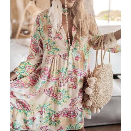 robe courte en viscose fleurs 66efd27eb0ffd