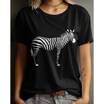 i a l d france tshirt femme col rond zebre black 1