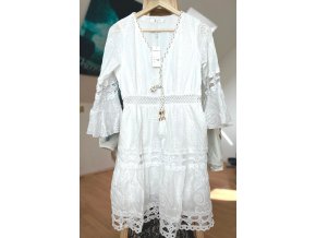 Letní šaty s krajkou, bílé
