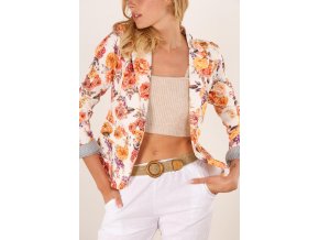 jolifly veste blazer a imprime fleurs et les manches revers rayure42 flowers 1