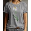 i a l d france tshirt femme col rond fleur gray 1