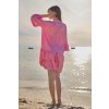 last queen robe tunique coupe evasee a imprime avec effet dorure boutonee devant1 fuchsia 4