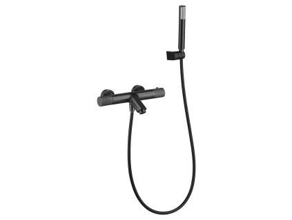imex line termostaticka vanova baterie set hadice drzak rucni sprcha black gun metal