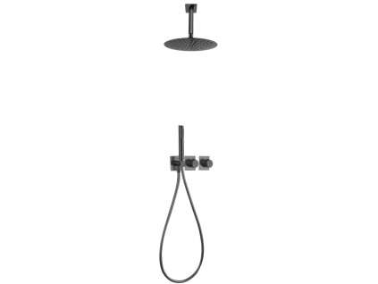 imex nepal termostaticky sprchovy podomitkovy set black gun metal
