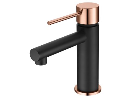 imex milos umyvadlova baterie cerna matna ruzove zlato