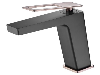 imex suecia umyvadlova baterie cerna matna ruzove zlato