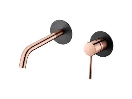 imex milos podomitkova umyvadlova baterie cerna matna ruzove zlato