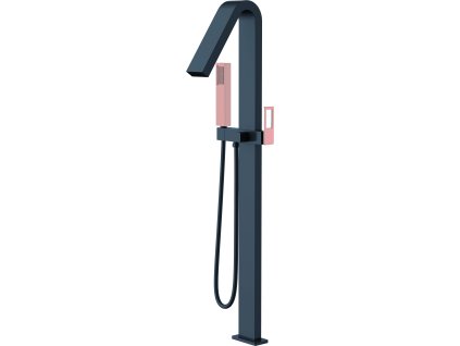 imex suecia volne stojici vanova baterie na podlahu cerna matna ruzove zlato