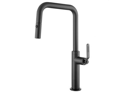 imex niza kuchynska baterie s vytahovaci sprskou cerna matna