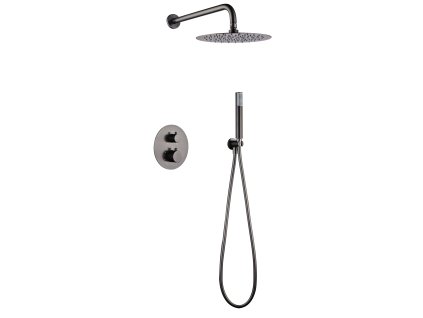 imex monza termostaticky sprchovy podomitkovy set black gun metal