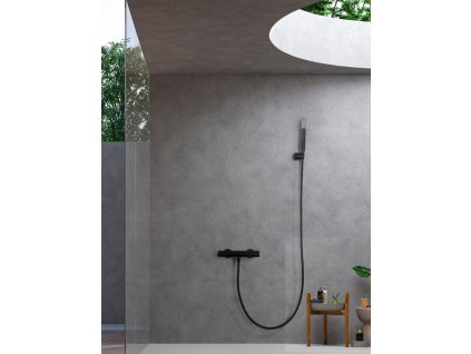 imex monza termostaticka sprchova baterie set hadice drzak rucni sprcha cerna matna