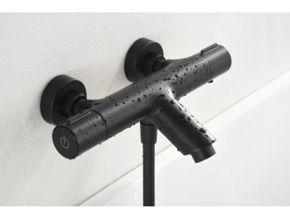 imex eco kent termostaticka vanova baterie set hadice drzak rucni sprcha cerna matna