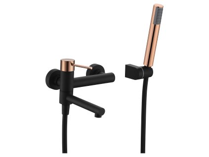 imex milos vanova baterie set hadice drzak rucni sprcha cerna matna ruzove zlato