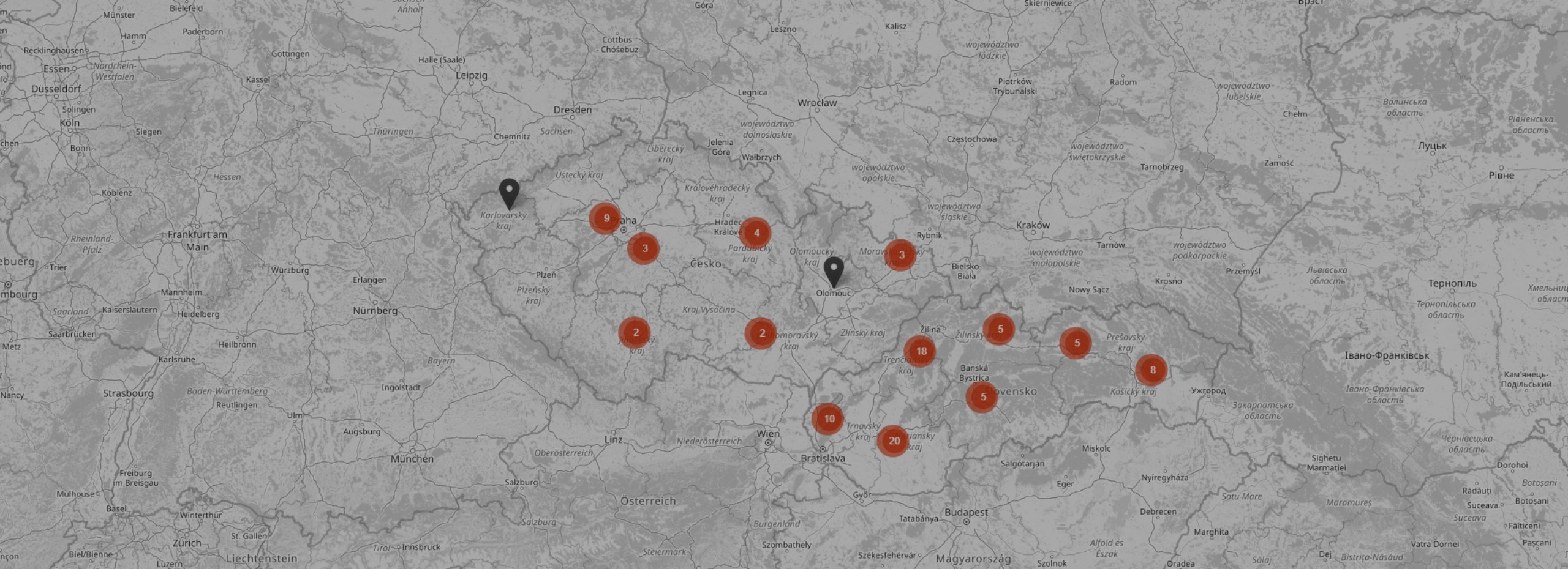 Mapa prodejen