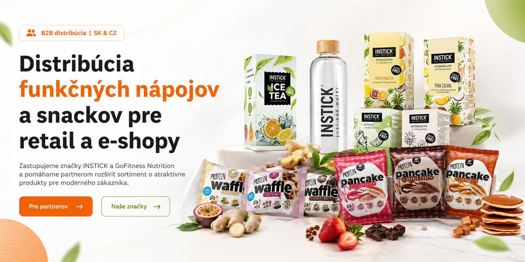 Distribúcia funkčných nápojov a snackov pre retail a e-shopy
