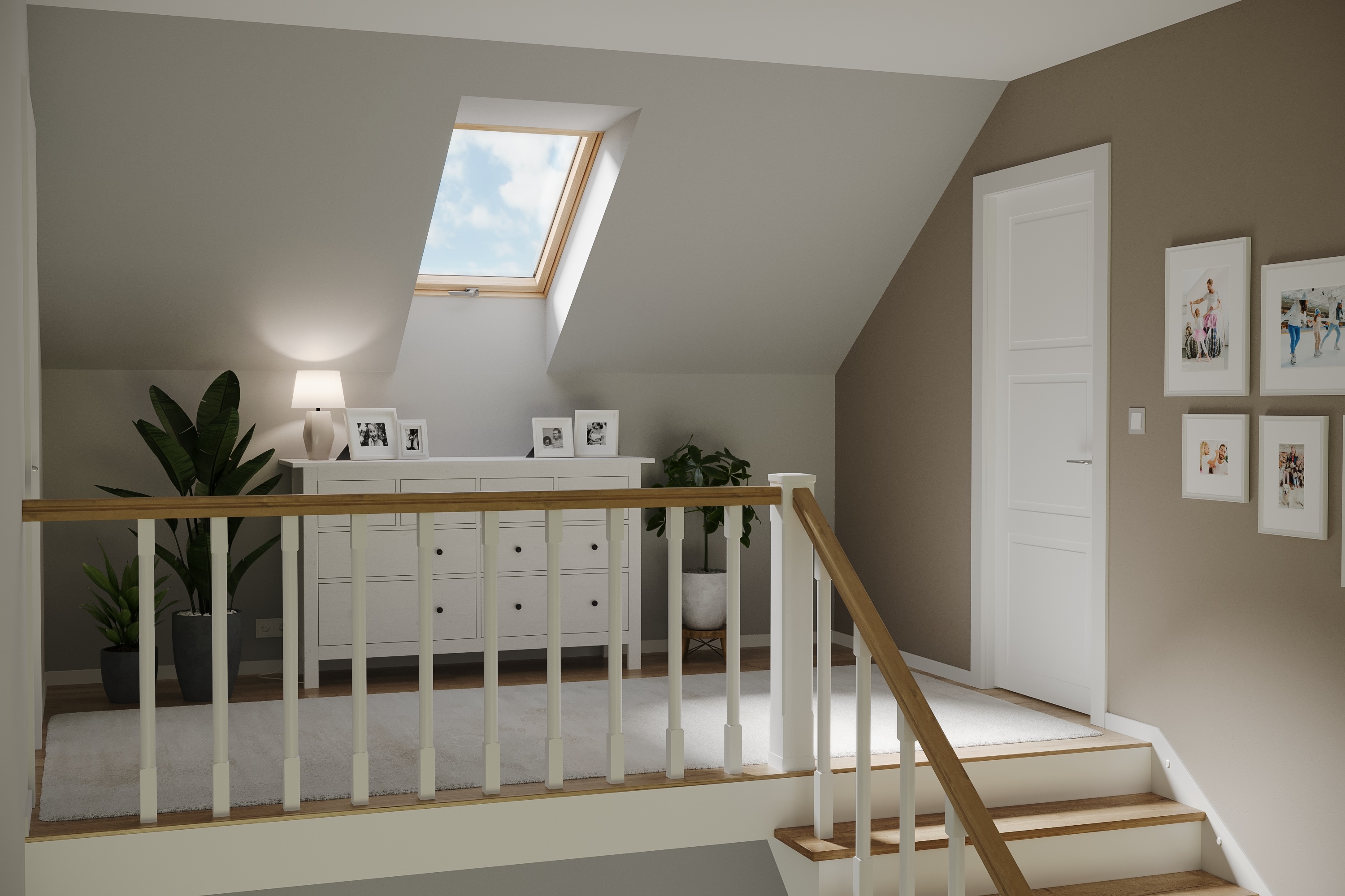 Dřevěné okno Rooflite chodba vytápěná